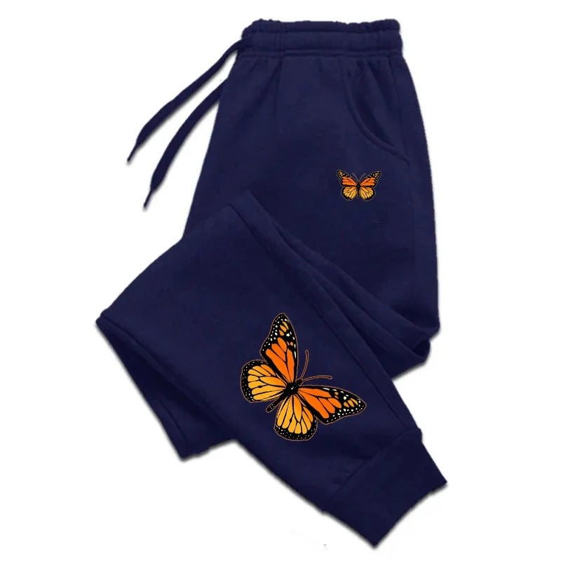 Gothic Butterfly Print Unisex Casual Sweatpants