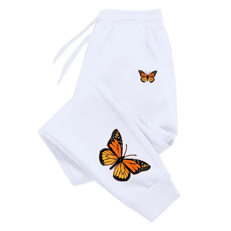 Gothic Butterfly Print Unisex Casual Sweatpants