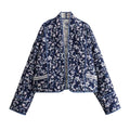 Reversible Cropped Embroidered Padded Jacket and Cotton Shorts Two-Piece Set