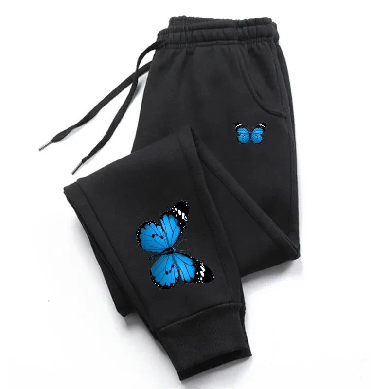 Gothic Butterfly Print Unisex Casual Sweatpants