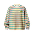 Vintage Casual Yarn-Dyed Striped Long Sleeve Crew Neck Men's T-Shirt