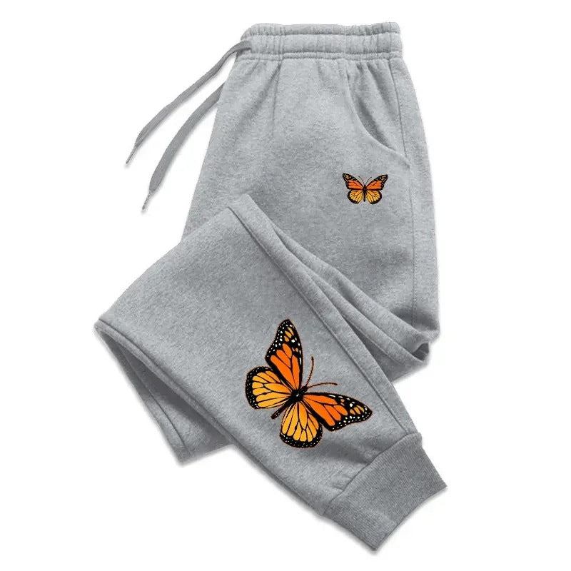 Gothic Butterfly Print Unisex Casual Sweatpants