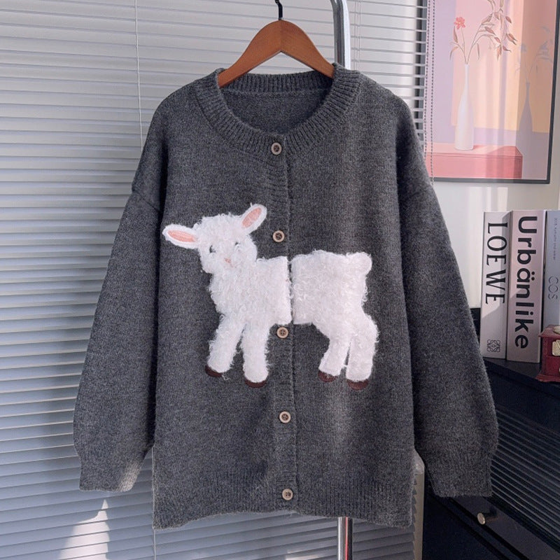 Round neck long sleeved sweater