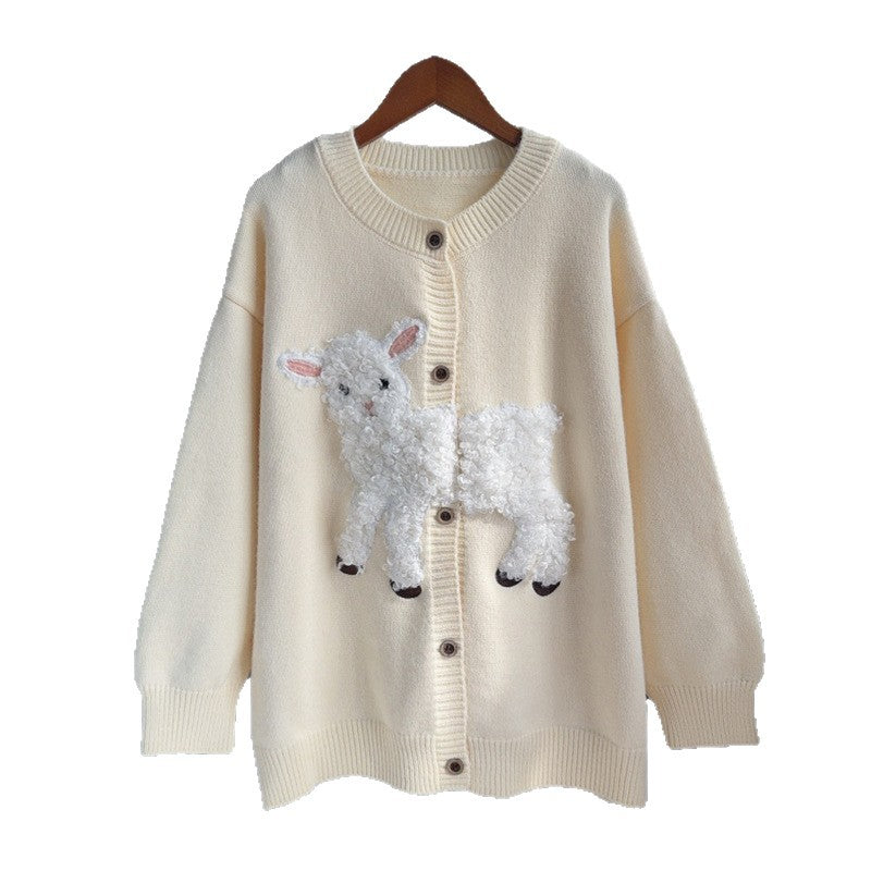 Round neck long sleeved sweater