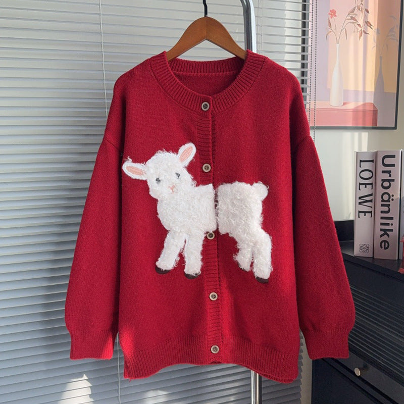 Round neck long sleeved sweater