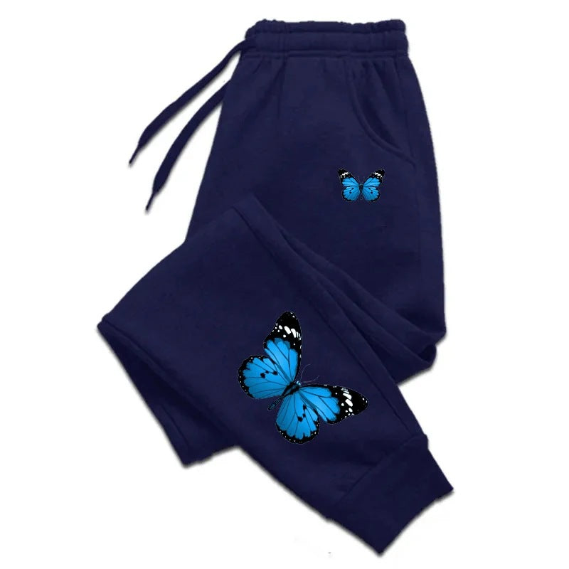 Gothic Butterfly Print Unisex Casual Sweatpants