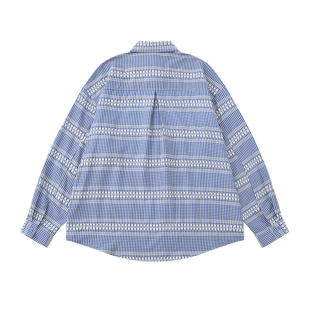 Men's Vintage Plaid Long Sleeve Turn-down Collar Shirt
