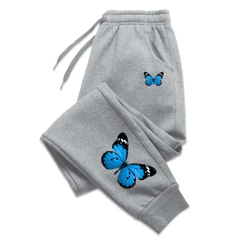 Gothic Butterfly Print Unisex Casual Sweatpants
