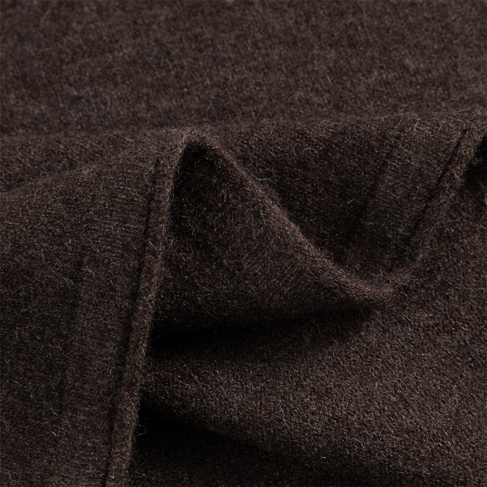 Men'sClean Fit Solid Color Long Sleeve Stand Collar Knit Sweater