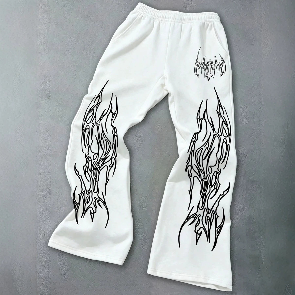 Print Wide Leg Drawstring Sweatpants