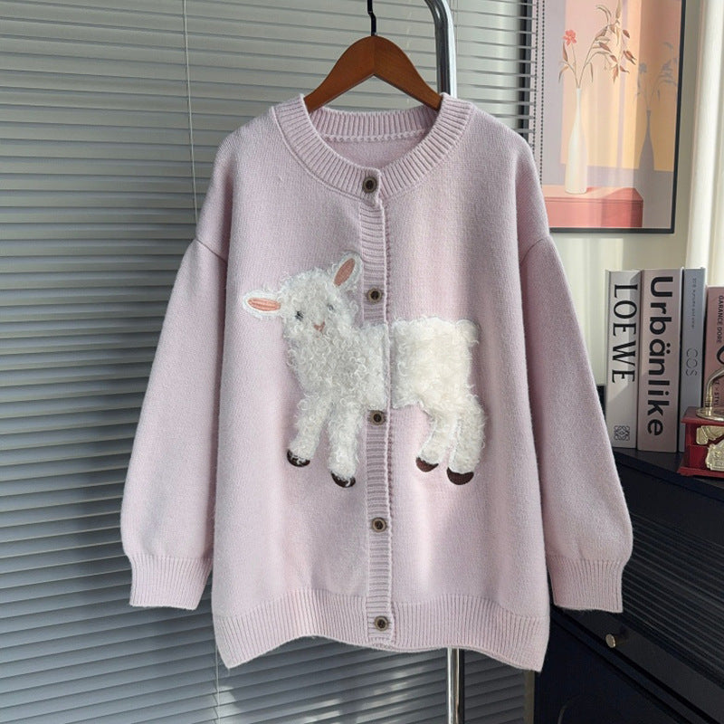 Round neck long sleeved sweater