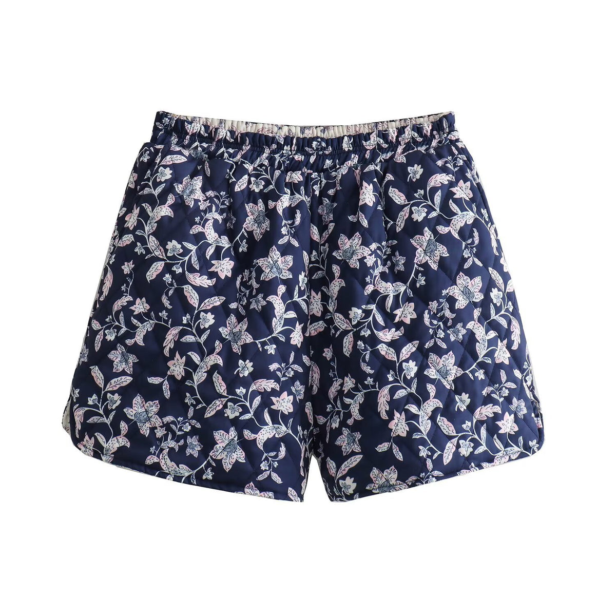 Reversible Cropped Embroidered Padded Jacket and Cotton Shorts Two-Piece Set