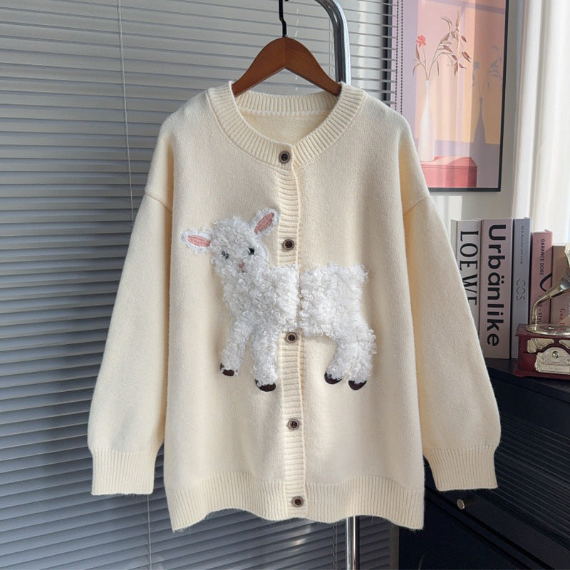 Round neck long sleeved sweater