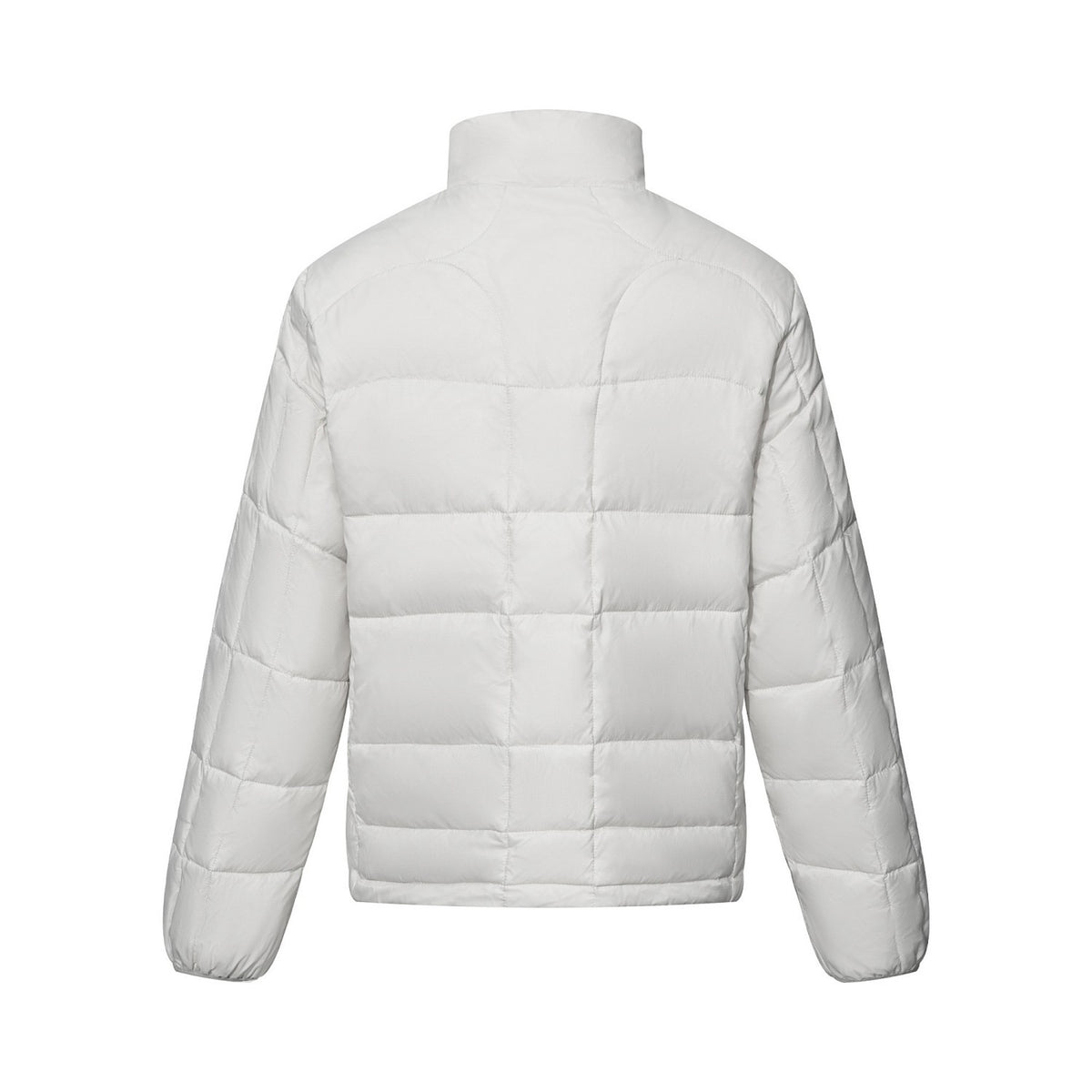 Men's Urban Down Filled Double Zipper Stand Collar Quilted Solid Color Jacket