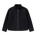 Men's Solid Color Zipper Stand Collar Jacket Loose Fit Deconstructed Splicing