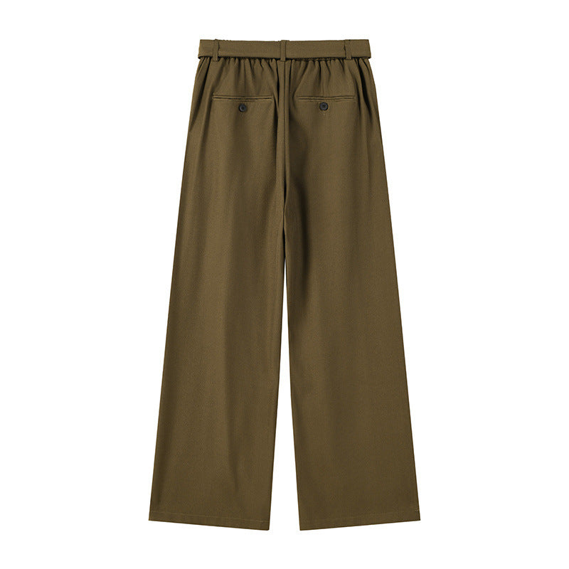 Men's Cleanfit Casual Straight Leg Pants Loose Drawstring Waist Solid Color Trousers