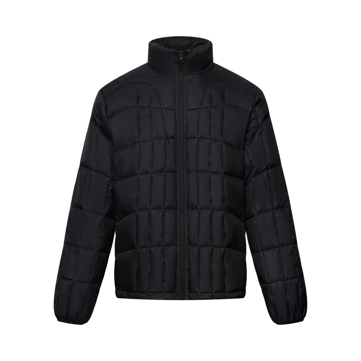 Men's Urban Down Filled Double Zipper Stand Collar Quilted Solid Color Jacket