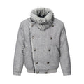 Quilted Cotton Jacket Double-Breasted High Neck Fur Collar Coat