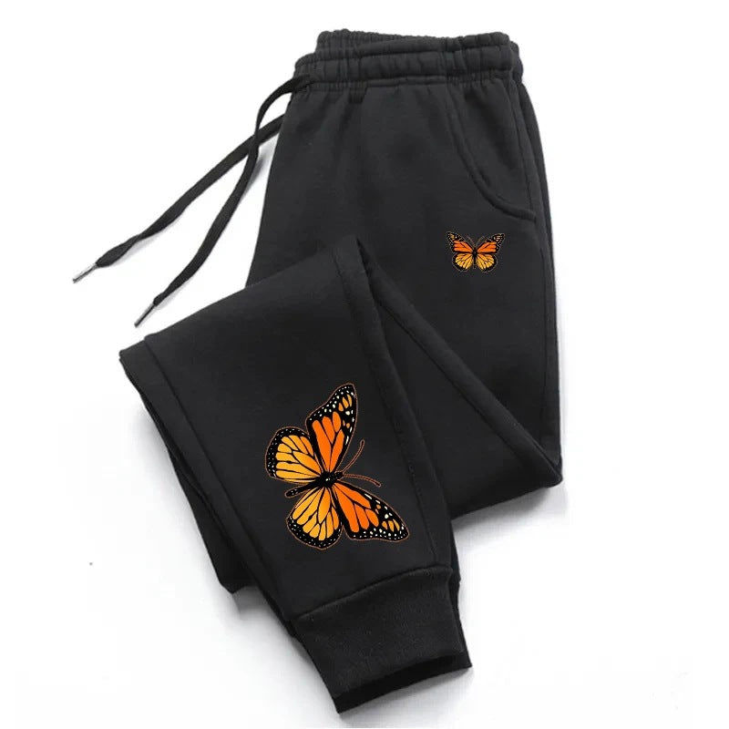 Gothic Butterfly Print Unisex Casual Sweatpants